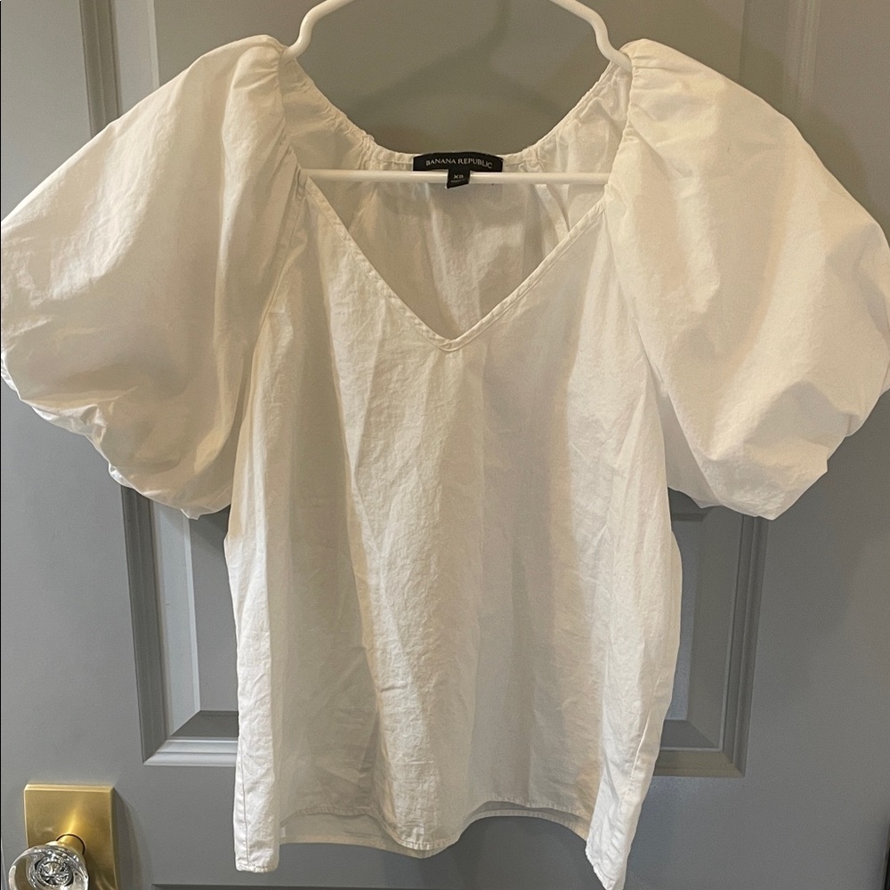 Banana Republic white Puff Sleeve Blouse